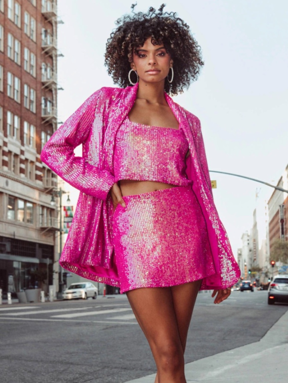 Show Me Your MuMu Dance Blazer Pink Sequin Small